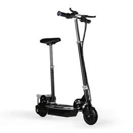 Electronic Star V 8 Elektro-Scooter Elektroroller mit Sattel (16km/h, 2 Bremsen, 6 bis 8 Stunden-Akku-Betrieb) schwarz -